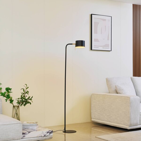 Lampada da terra Kaida Lindby, Nero, Soggiorno / Sala da pranzo, Metallo, Moderno, Lampada da terra