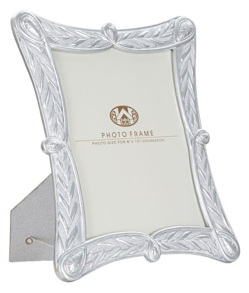 Cornice 28,2x2x33 cm in Poliresina e Vetro Argento