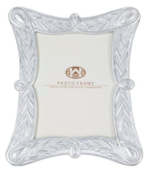 Cornice 23,3x2x28,2 cm in Poliresina e Vetro Argento
