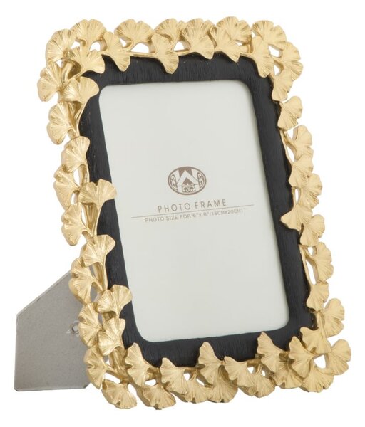 Cornice Glam Gink 24,5x2x29 cm in Poliresina e Vetro Oro e Nero