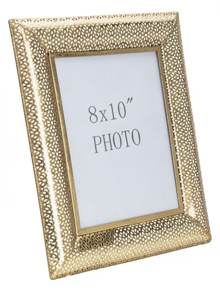 Cornice Glam Holes 31x16x36 cm in Ferro e Vetro Oro