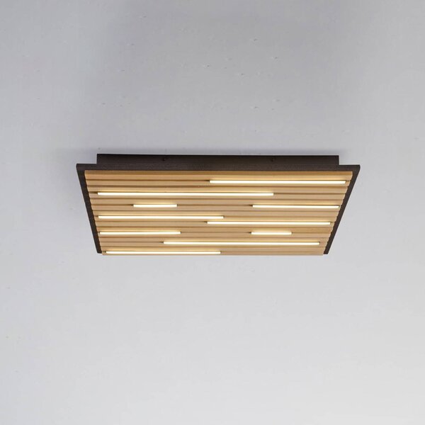 Q-Smart-Home Plafoniera smart Q-Akustik, dimmerabile, Legno chiaro, Soggiorno / Sala da pranzo, Legno, Moderno