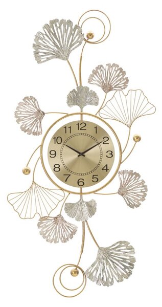 Pannello da Muro Leavy con Orologio 52,5x3,5x102 cm in Ferro