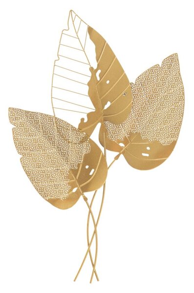Pannello da Muro Autumn Leaf Oro 53x4x84,5 cm in Ferro