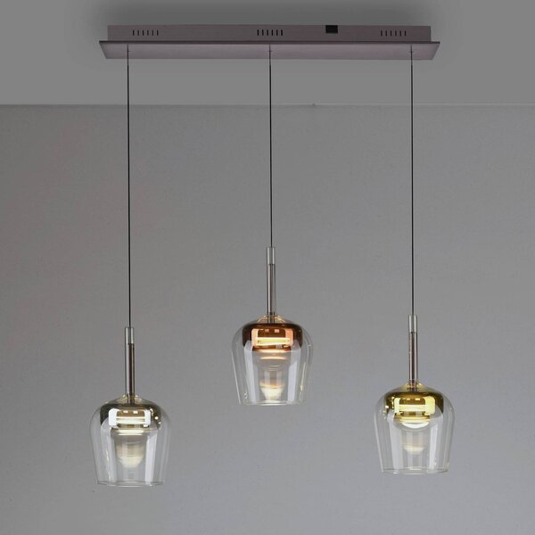 Q-Smart-Home Paul Neuhaus Lampada a sospensione SMART LED Q-Kon multicolore 3 luci Q-Kon, dimmerabile, Multicolore, Soggiorno / Sala da pranzo, Vetro, Moderno
