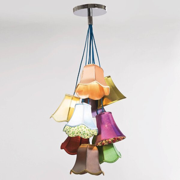 KARE Lampada a sospensione SALOON, dimmerabile, Multicolore, Soggiorno / Sala da pranzo, Tessuto / Stoffa / Seta, Design, Lampada a sospensione
