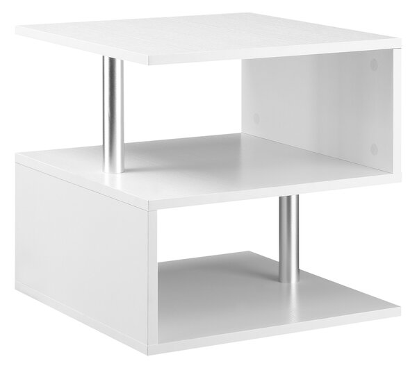 HomCom Tavolino Basso Moderno Salotto, Legno Bianco, Design Minimal, 50x50x50cm