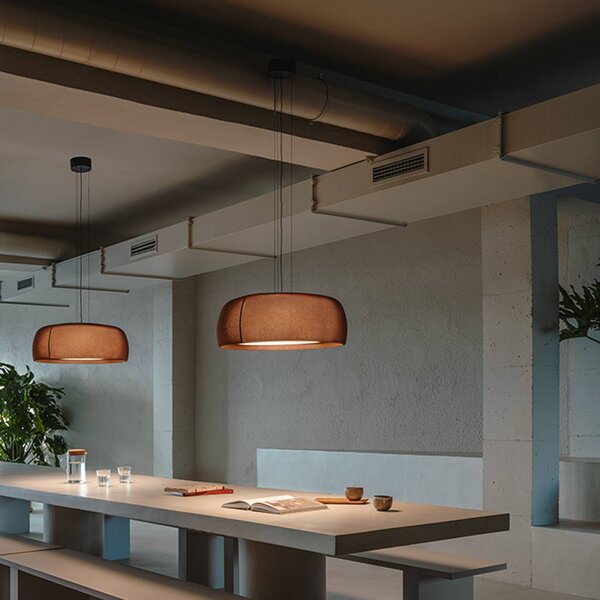 LEDS-C4 Lampada a sospensione Gong, dimmerabile, Marrone / Ruggine, Soggiorno / Sala da pranzo, Metallo, Lampada a sospensione