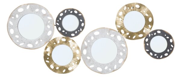 Pannello Gloty 104x4x45,5 cm in Ferro MDF e Specchio Multicolor