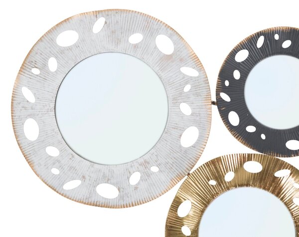 Pannello Gloty 104x4x45,5 cm in Ferro MDF e Specchio Multicolor