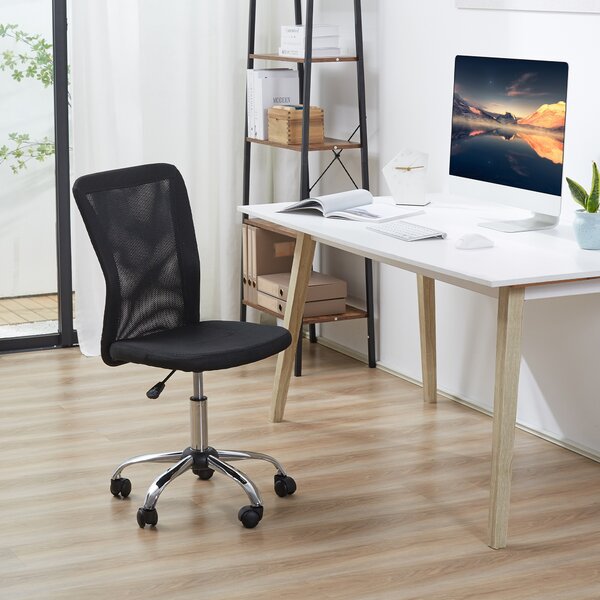 Vinsetto Sedia da Ufficio Ergonomica Girevole, Altezza Regolabile, 5 Ruote, Schienale curvato e Traspirante, Nero, 43x46x100cm | Aosom Italy