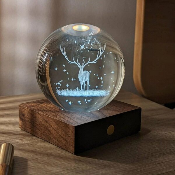 AMBER CRYSTAL LIGHT 3D LASER STAG GINGKO