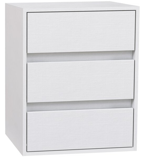 HOMCOM Cassettiera 3 Cassetti Moderna in Legno Bianco, 40x30x50.5 cm