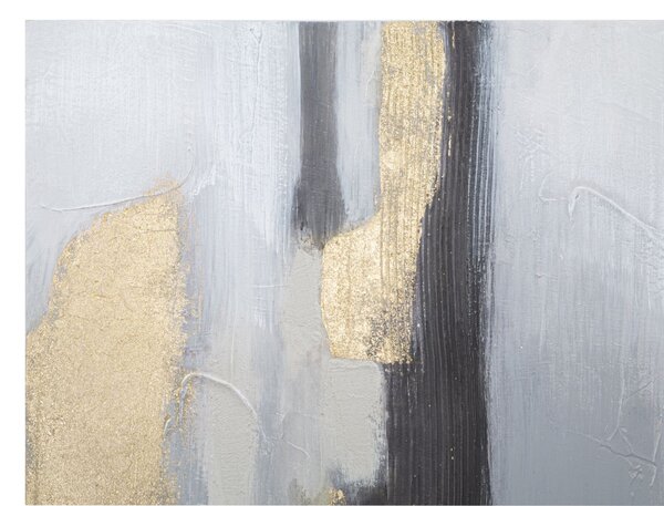 Dipinto su Tela Grey/Oro 80x2,8x100 cm in Legno di Pino e Canvas Multicolor