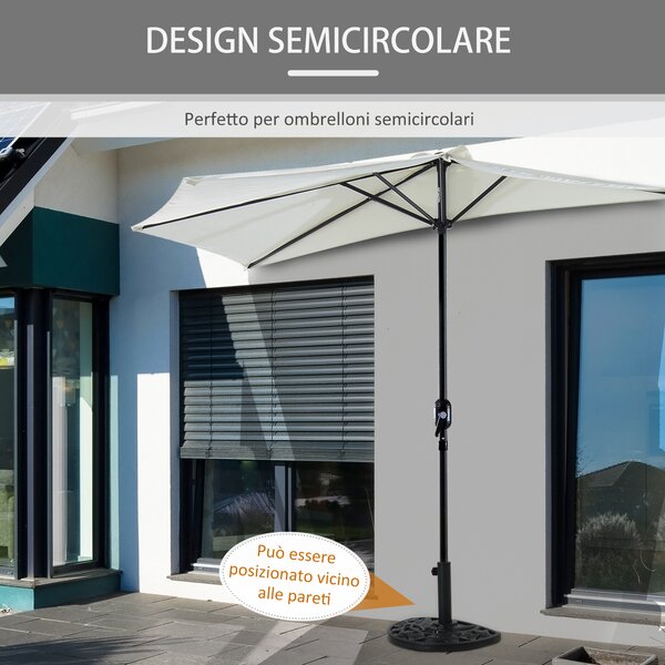 Outsunny Base per Ombrellone con Palo da 35mm / 38mm / 48mm Cemento Φ50x32x32cm|Aosom