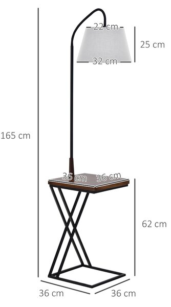 HOMCOM Lampada da Terra Moderna con Caricatore Wireless e Testa Flessibile per Soggiorno, Camera da Letto e Ufficio, 36x36x165 cm|Aosom