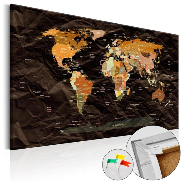 Quadro Di Sughero - Endless Travel [cork Map] 120x80cm Erroi