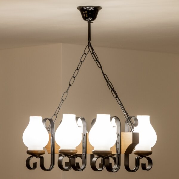 Brilagi - Lampadario a sospensione con catena QUEEN 6xE14/40W/230V faggio/noce