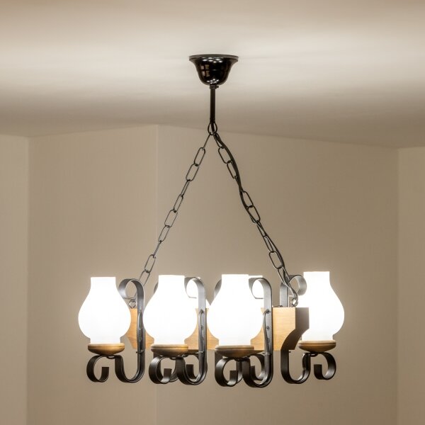 Brilagi - Lampadario a sospensione con catena QUEEN 6xE14/40W/230V faggio