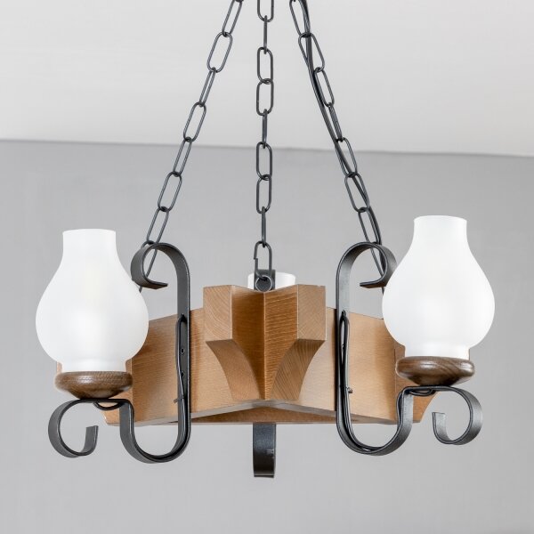 Brilagi - Lampadario a sospensione con catena QUEEN 3xE14/40W/230V faggio/noce