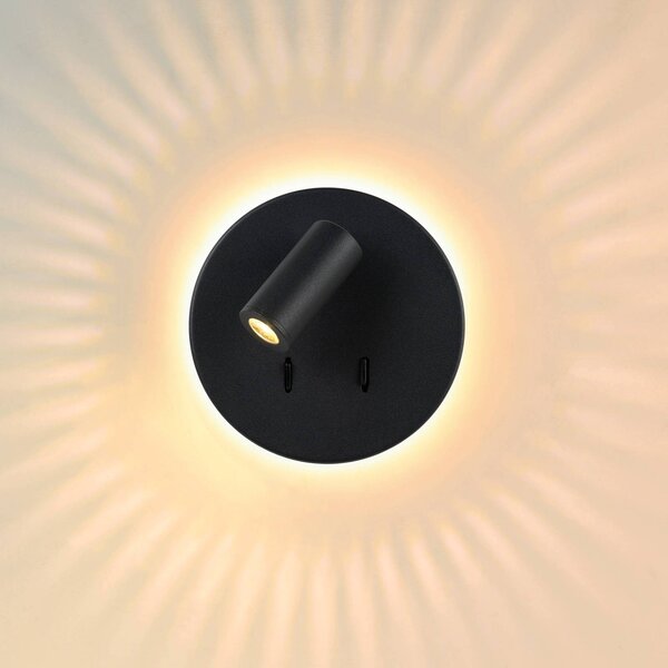 Lucide Applique LED Bentjer 2 luci nero