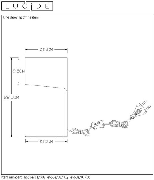 Lucide Lampada da tavolo Knulle di metallo, bianco