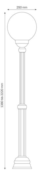 LCD Candelabro 1143, 1 luce, nero/bianco 1143, Nero, Alluminio, Antico