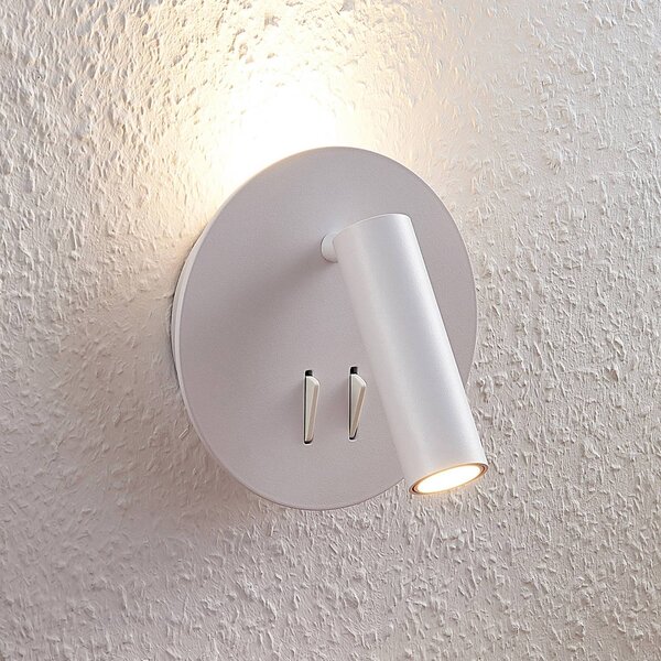 Applique da parete a LED Magya Lucande, Bianco / Opale, Soggiorno / Sala da pranzo, Alluminio, Moderno, Applique a LED