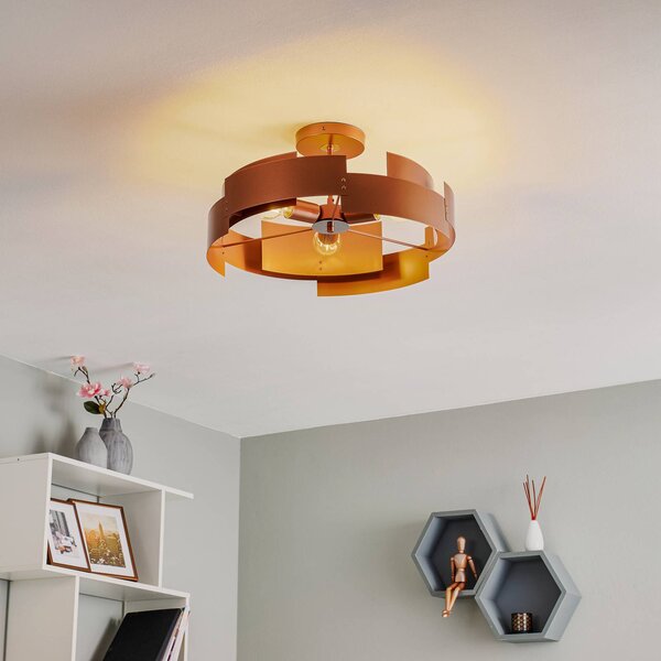 Plafoniera soffitto Tori Euluna, dimmerabile, Rame, Soggiorno / Sala da pranzo, Metallo, Moderno, Plafoniera
