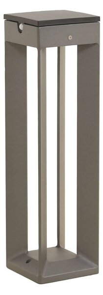 Les Jardins Lampada LED solare Borne a sensore, 45 cm, grigio Borne, dimmerabile, Alluminio / Grigio / Zincato, Alluminio, Lampade solari