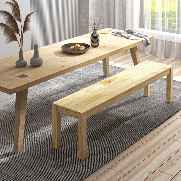 HOMCOM Panca da cucina in legno di pino per 3 Persone, 150Lx33x45cm, color legno|Aosom