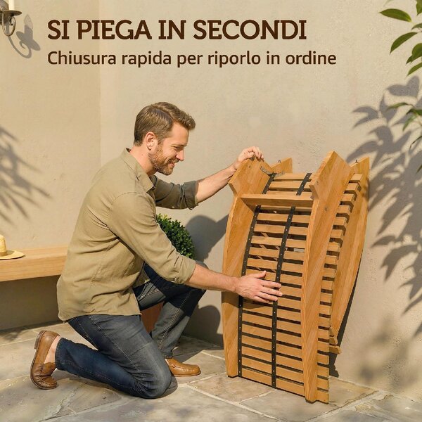 VivaGarden Sdraio da Giardino Ergonomica Set 2 Sdraio in Legno di Acacia Dimensioni 60x156x77 cm colore Legno
