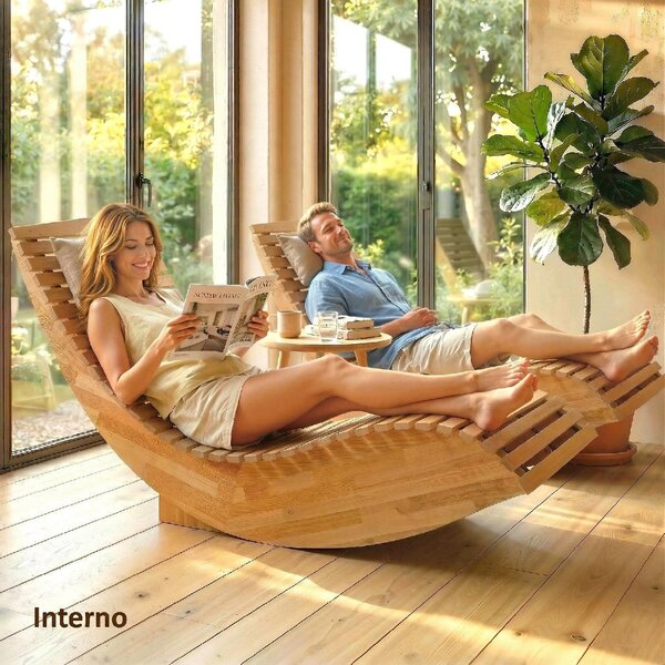 VivaGarden Sdraio da Giardino Ergonomica Set 2 Sdraio in Legno di Acacia Dimensioni 60x156x77 cm colore Legno
