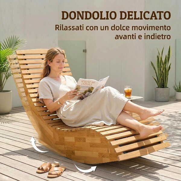 VivaGarden Sdraio da Giardino Ergonomica Set 2 Sdraio in Legno di Acacia Dimensioni 60x156x77 cm colore Legno