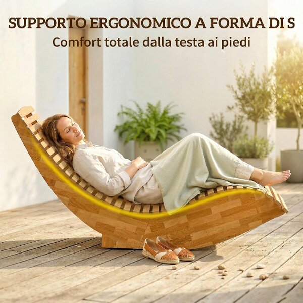 VivaGarden Sdraio da Giardino Ergonomica Set 2 Sdraio in Legno di Acacia Dimensioni 60x156x77 cm colore Legno