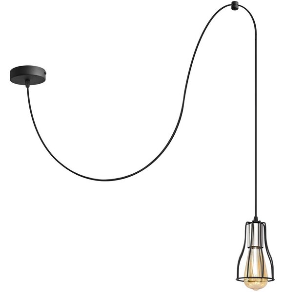Lampadario a sospensione con filo TUBE LONG 1xE27/15W/230V nero/cromo