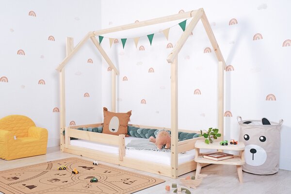 Lettino Montessori per bambini Casa del camino - 180x80 cm