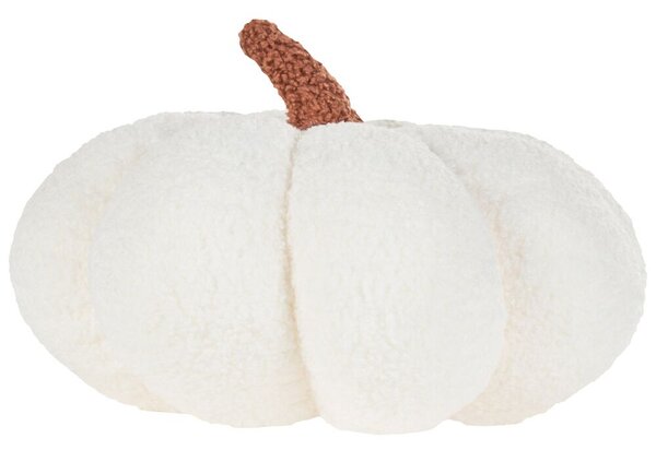 Cuscino di peluche a forma di zucca in tessuto bouclè bianco ⌀ 28 cm decorazione accessorio di halloween Beliani