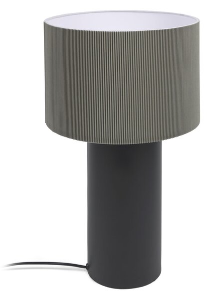 Lampada da tavolo Domicina in metallo con finitura nera e grigia ed adattatore UK