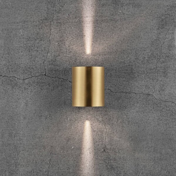 Nordlux Applique da esterni LED Canto 2, 10 cm, ottone 2, Ottone / Oro, Alluminio, Moderno