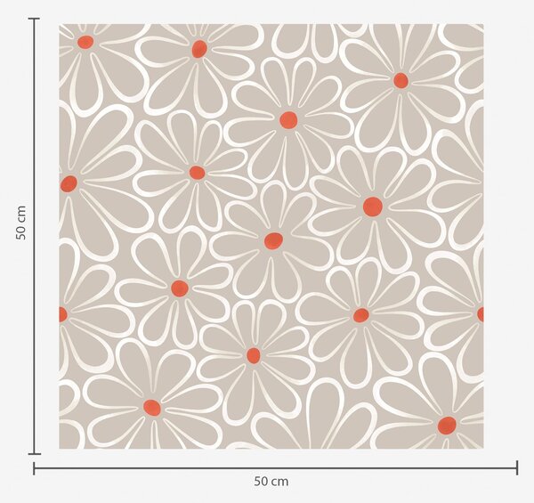 Carta da parati Fiori dai contorni definiti con il centro luminoso, Parati fiori e piante classici, a01234v2 : Uwalls.it