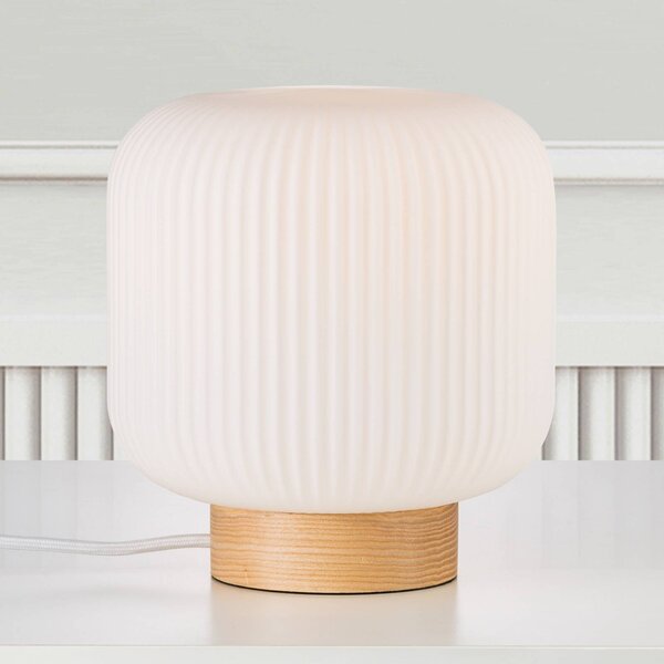 Nordlux Lampada da comodino Milford, Bianco / Opale, Soggiorno / Sala da pranzo, Vetro, Scandinavo, Lampada da tavolo
