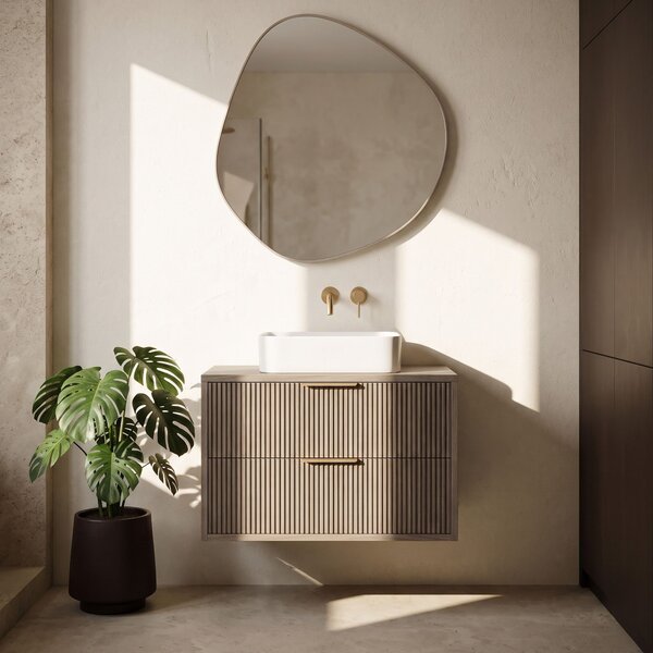 Mobile bagno sotto lavabo Rea Mono 80cm Grey Oak