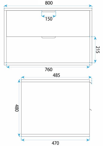 Mobile bagno sotto lavabo Rea Mono 80cm Grey Oak