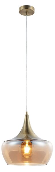 Nowa Lampada a sospensione in vetro Arola, dimmerabile, Ottone / Oro, Soggiorno / Sala da pranzo, Vetro, Moderno, Lampada a sospensione