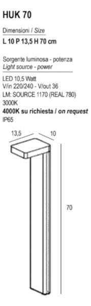 Lampioncino classico promoingross huk 70 ru led ip65 alluminio vetro monoemissione - Promoingross