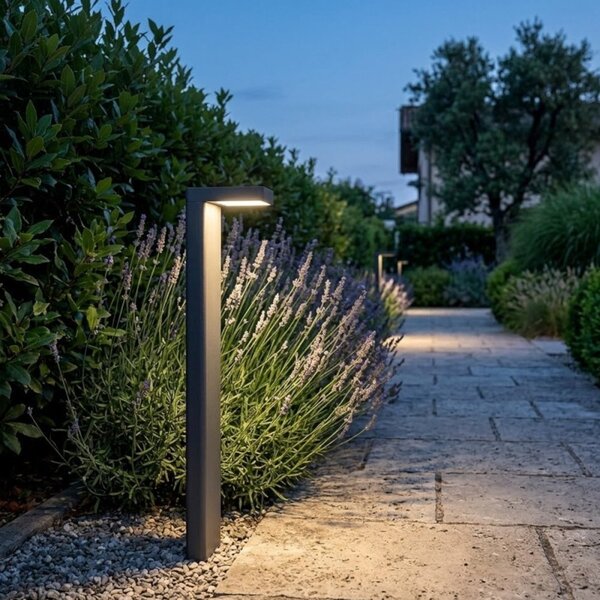 Lampioncino moderno promoingross huk 70 led ip65 alluminio vetro monoemissione - Promoingross