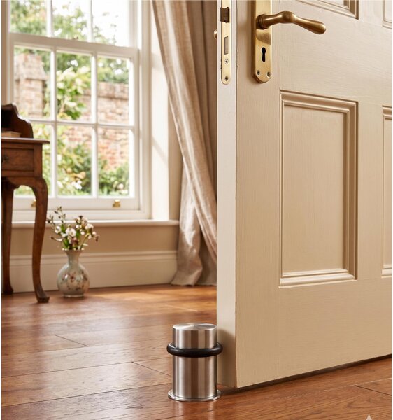 Fermaporta da terra dimensioni � 3,7 x h 4,5 cm Grand Hotel Acciaio inox Lucido con gomma