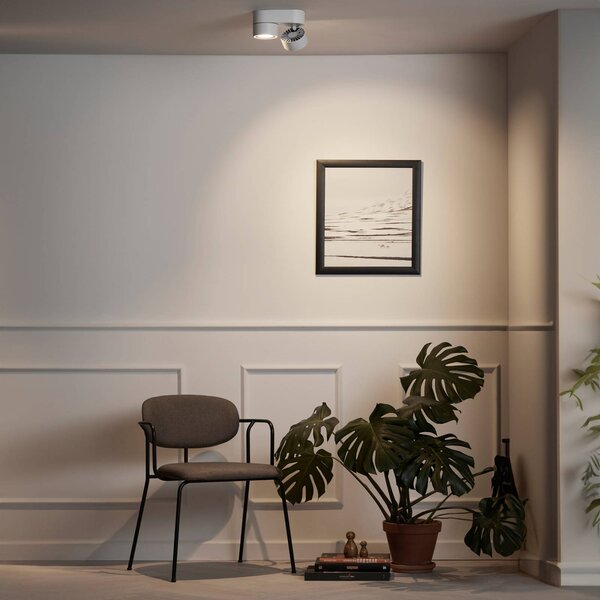 LOOM DESIGN Aim Faretto da soffitto LED a 2 luci bianco Aim, dimmerabile, Bianco / Opale, Soggiorno / Sala da pranzo, Alluminio, Moderno