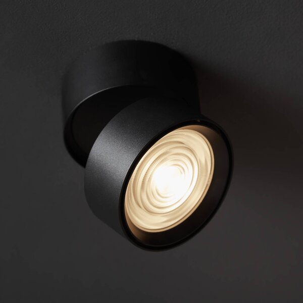 LOOM DESIGN Ray, faretto da soffitto LED Ø9,3cm 13W nero dimmerabile, Nero, Soggiorno / Sala da pranzo, Alluminio, Moderno